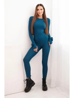 Komplet dámský z pruhované viskózy s dlouhým rukávem a legínami model 21731182 - K-Fashion Komplet dámský z pruhované viskózy s dlouhým rukávem a legínami model 21731182 - K-Fashion