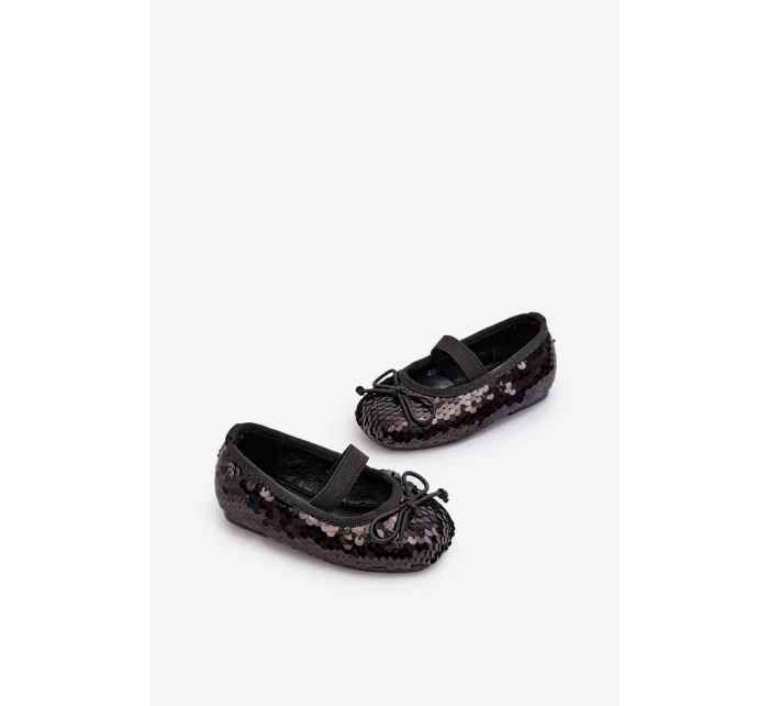 Dětské baletky zdobené flitry Černé Weries