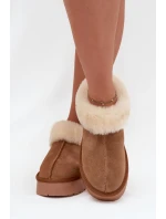 Kožené semišové zimní boty dámské s kožešinou camel model 21709726 - Boto Kožené semišové zimní boty dámské s kožešinou camel model 21709726 - Boto