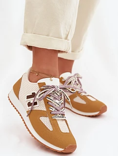 Dámské Tenisky s Ozdobným Šněrováním Žluté model 22039808 - Boto