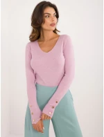 Sweter AT SW model 20493466 jasny fioletowy - FPrice Sweter AT SW model 20493466 jasny fioletowy - FPrice