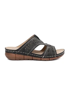 Luxusní dámské nazouváky černé na klínku