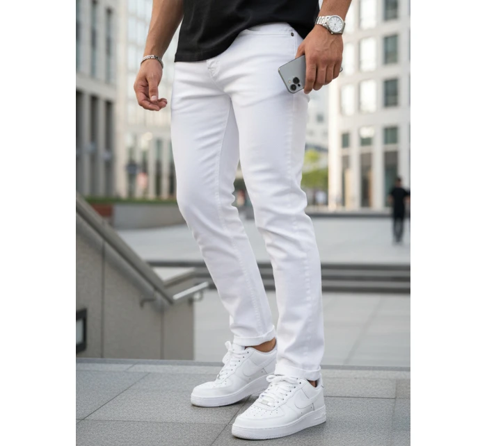 męskie slim fit białe model 22022542 - FashionStreet