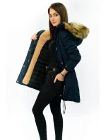 CIEPŁA DAMSKA PARKA ZIMOWA GRANATOWA model 21241751 - MHM