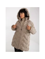 Béžová péřová zimní bunda s kapucí (NM-KR-P22-6632-62.00P)