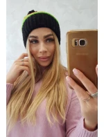 Dámská čepice Kinga K297 black+orange+green neon Dámská čepice Kinga K297 black+orange+green neon