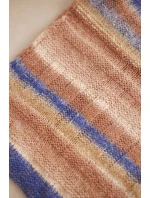 Komin dámský vlněný melírovaný měkký šátek na zimu KN20 fialový