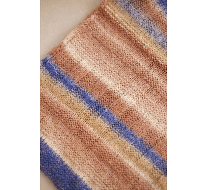 Komin dámský vlněný melírovaný měkký šátek na zimu KN20 fialový