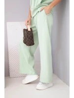 Dámský komplet máslová mikina s kapucí a volné kalhoty se šňůrkou tmavě mátová