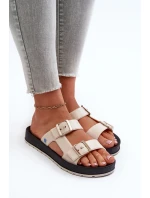 Dámské žabky na ploché podrážce model 21661882 Bežové - Zaxy