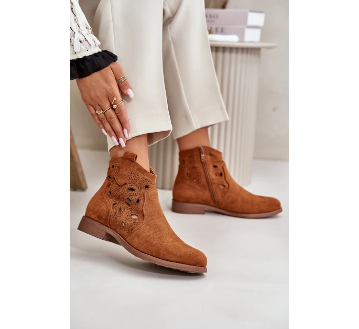 Dámské botky s perforací na zip Camel S.Barski HY42-081