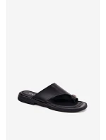 Kožené dámské žabky Vinceza 62307 Černé