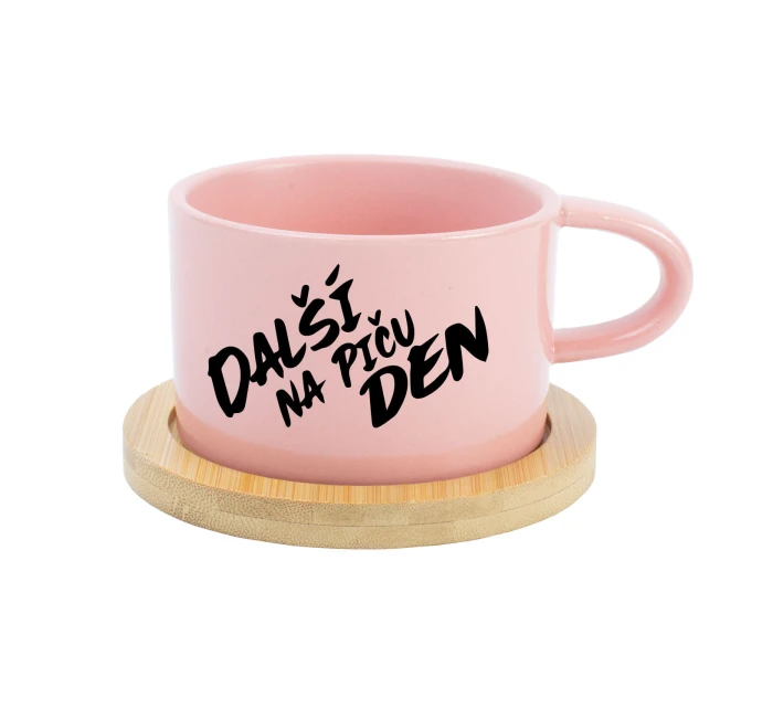 DALŠÍ NA PIČU DEN - růžový hrníček makronka 200 ml