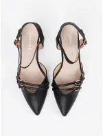 Pěkné lodičky černé dámské na jehlovém podpatku Pěkné lodičky černé dámské na jehlovém podpatku