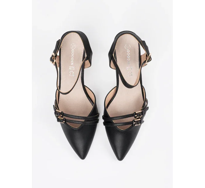 Pěkné lodičky černé dámské na jehlovém podpatku Pěkné lodičky černé dámské na jehlovém podpatku