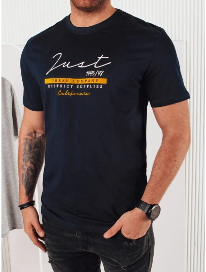 Pánské tmavě modré tričko s potiskem FashionStreet RX5425