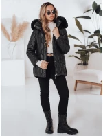 Dámská zimní bunda LUMORE prošívaná s kapucí černá FashionStreet TY5016 Dámská zimní bunda LUMORE prošívaná s kapucí černá FashionStreet TY5016