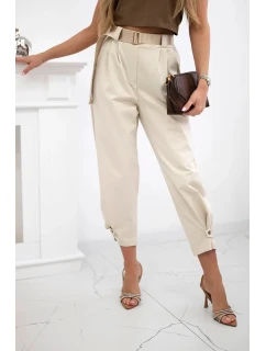 Kalhoty Summer Punto se zapínáním na nohavice béžový