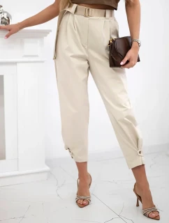 Kalhoty Summer Punto se zapínáním na nohavice béžový