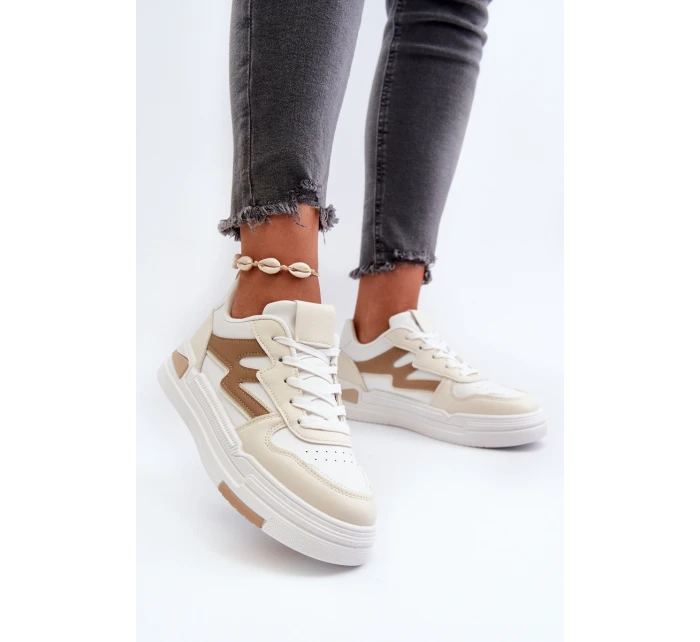 Dámské tenisky na platformě z ekologické kůže béžové Lynnette