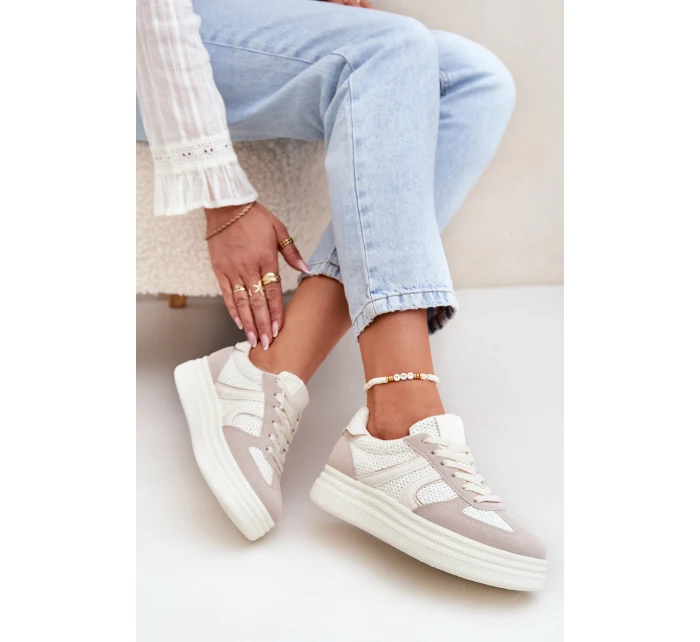 Dámské Tenisky Na Platformě Béžové model 21688256 - Boto Dámské Tenisky Na Platformě Béžové model 21688256 - Boto