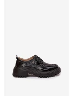 Lakované kožené dámské polobotky s přezkami model 21710370 Černé - Artiker