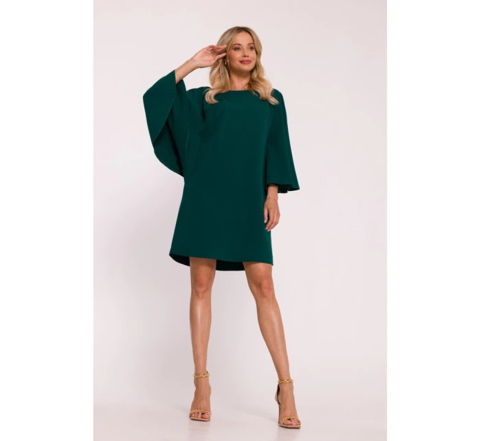 S426 Mini šaty s netopýřími rukávy - zelené S426 Mini šaty s netopýřími rukávy - zelené