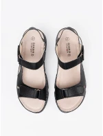 Stylové dámské sandály černé bez podpatku Stylové dámské sandály černé bez podpatku