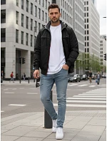 Pánská přechodná bunda oboustranná černá FashionStreet TX5135