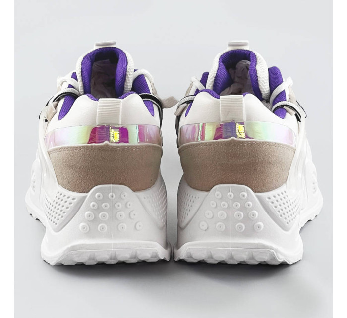 Bílé dámské sneakersy se dvojitými tkaničkami (7001)