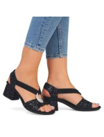Pohodlné černé sandály Rieker W RKR679