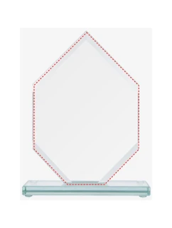 Skleněná trofej s matným podstavcem