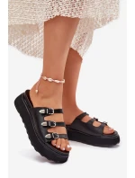 Dámské Klapky Na Platformě S Pásky Černé model 21698704 - Boto