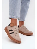 Semišové dámské tenisky na platformě béžové model 21708060 - EVENTO Semišové dámské tenisky na platformě béžové model 21708060 - EVENTO