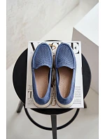 Dámské perforované mokasiny model 22069480 modré - SERGIO LEONE