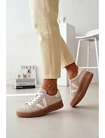 Dámské tenisky z přírodního semiše na platformě Vinceza Béžové