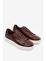 Pánské tenisky z eko kůže tmavě hnědé model 22095328 - EVENTO Pánské tenisky z eko kůže tmavě hnědé model 22095328 - EVENTO
