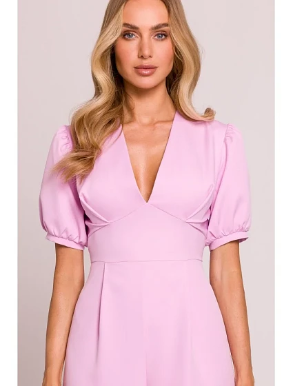 model 20970740 Kombinéza s puff rukávy cukrově růžová - Moe model 20970740 Kombinéza s puff rukávy cukrově růžová - Moe