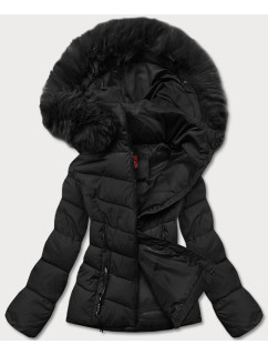Krátká černá dámská zimní bunda (TY043-1)