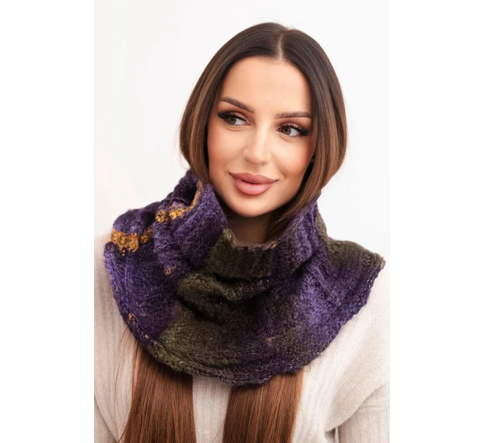 Komin dámský vlněný měkký šátek golf zimní KN21 khaki