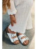 Dámské Pantofle Na Platformě S Přezkami Bílé model 21694124 - EVENTO