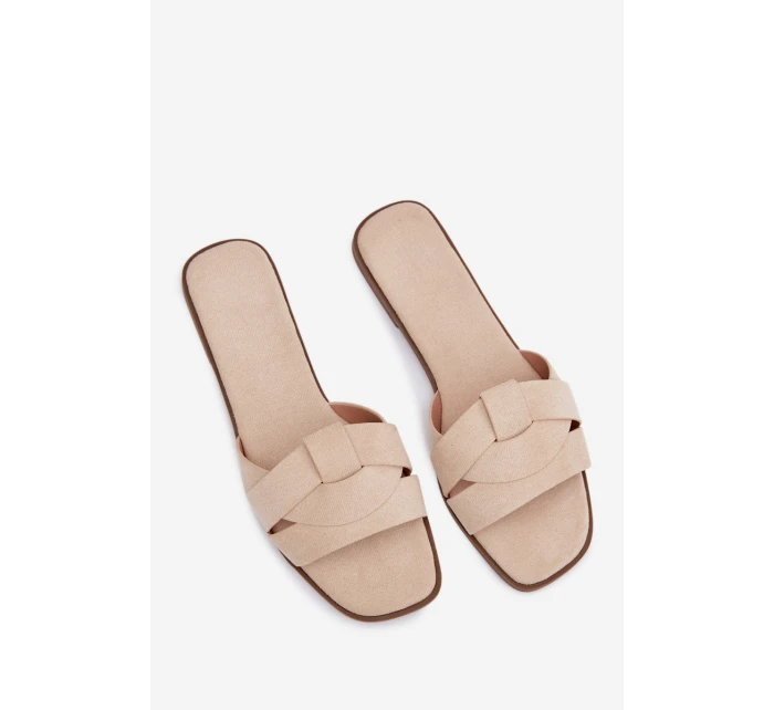 Dámské ploché sandály s Eko semišové světle béžové model 21943332 - Boto