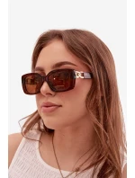 Dámské sluneční brýle s zlatým detailem Hnědé
