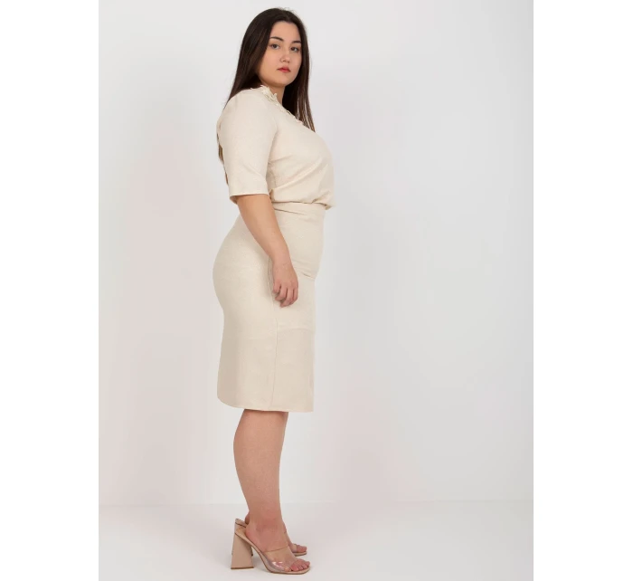 Spódnica LK SD model 18617577 beżowy - FPrice Spódnica LK SD model 18617577 beżowy - FPrice