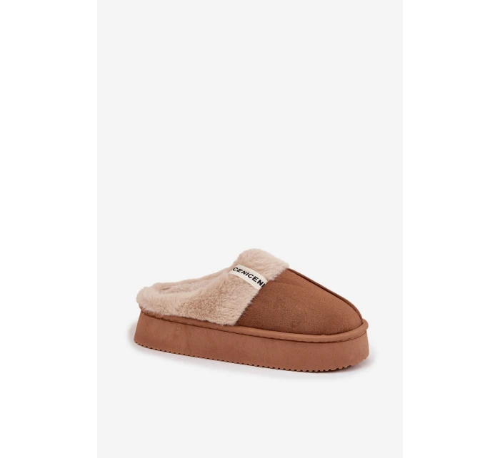 Dámské pantofle s kožíškem Parisse – hnědé Dámské pantofle s kožíškem Parisse – hnědé