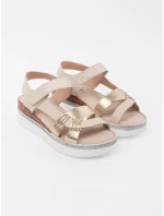 Trendy dámské hnědé  sandály platforma