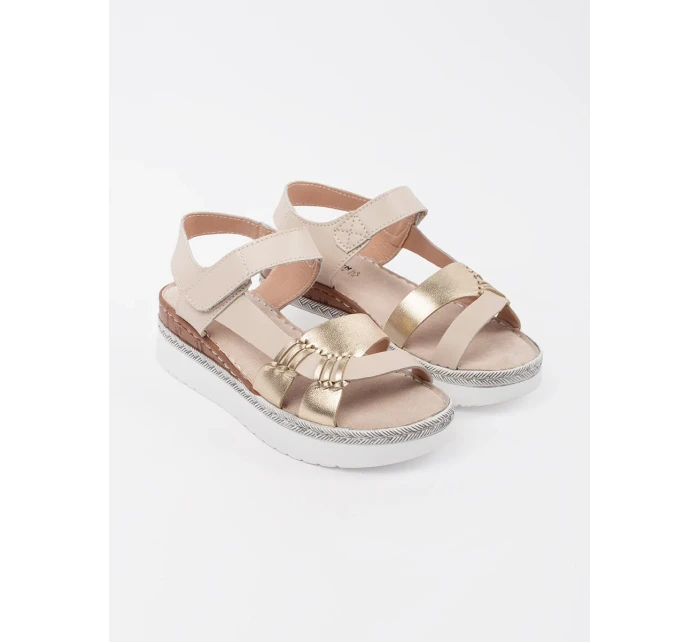 Trendy dámské hnědé  sandály platforma