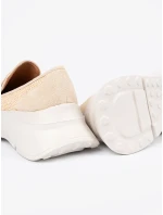 Klasické Jasnobeżowy  polobotky dámské platforma