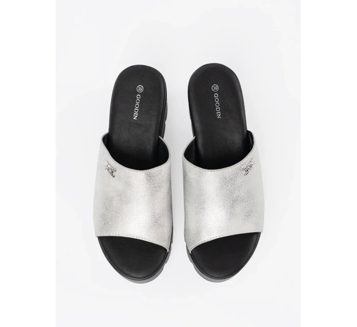 Moderní nazouváky dámské stříbrné platforma Moderní nazouváky dámské stříbrné platforma