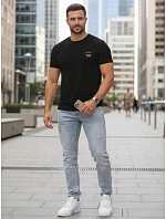 Pánské bavlněné tričko s potiskem buldočka černé FashionStreet NX0125R Pánské bavlněné tričko s potiskem buldočka černé FashionStreet NX0125R